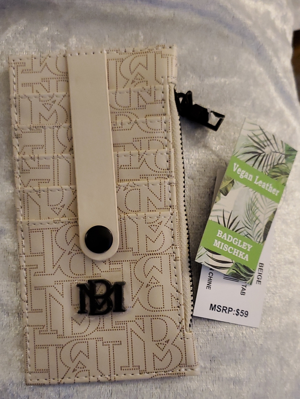 Badgley Mischka Logo ID card Wallet NWT Minimalist